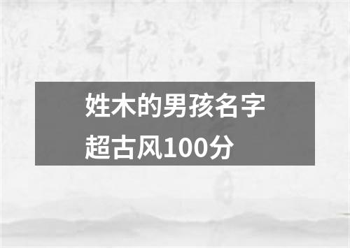 姓木的男孩名字超古风100分