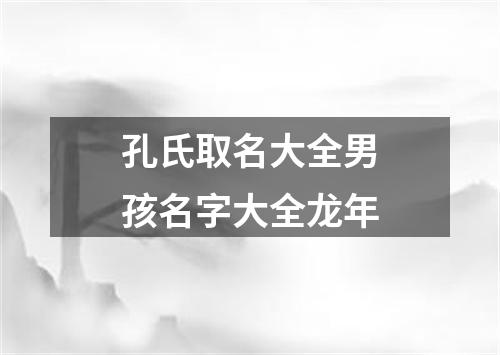 孔氏取名大全男孩名字大全龙年