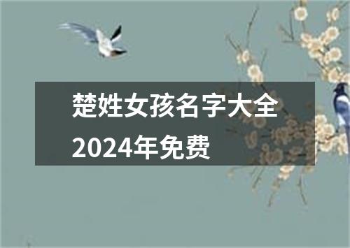 楚姓女孩名字大全2024年免费