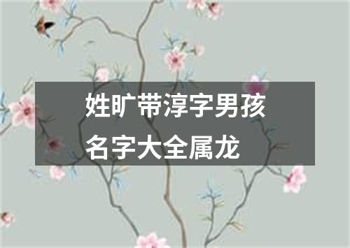 姓旷带淳字男孩名字大全属龙