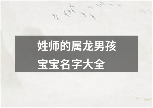 姓师的属龙男孩宝宝名字大全