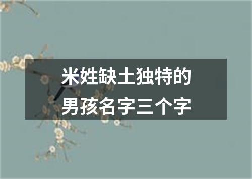 米姓缺土独特的男孩名字三个字