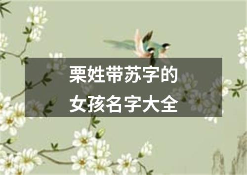 栗姓带苏字的女孩名字大全