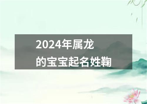 2024年属龙的宝宝起名姓鞠