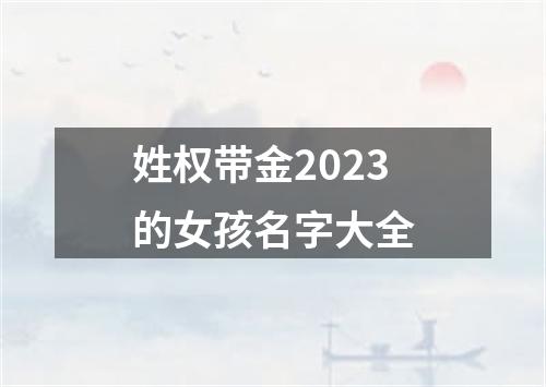 姓权带金2023的女孩名字大全