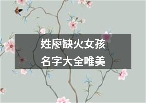 姓廖缺火女孩名字大全唯美