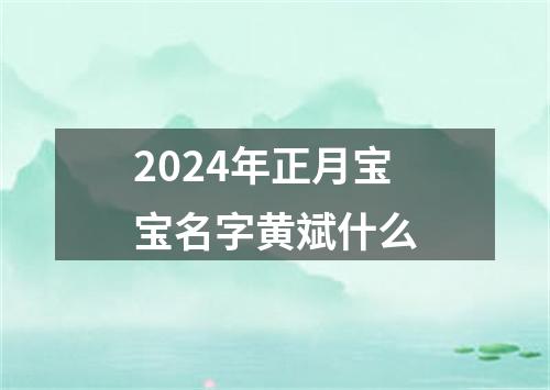 2024年正月宝宝名字黄斌什么