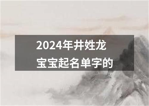 2024年井姓龙宝宝起名单字的