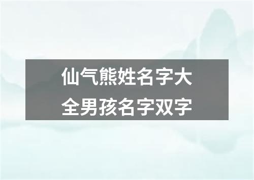 仙气熊姓名字大全男孩名字双字