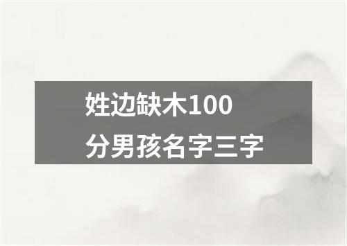 姓边缺木100分男孩名字三字