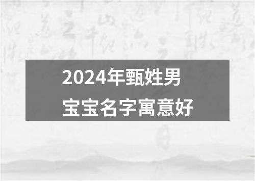 2024年甄姓男宝宝名字寓意好