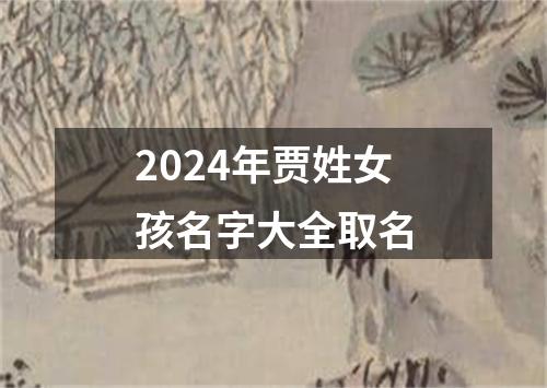 2024年贾姓女孩名字大全取名