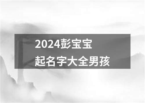 2024彭宝宝起名字大全男孩