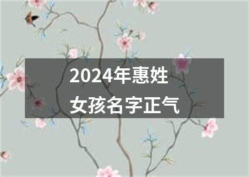 2024年惠姓女孩名字正气