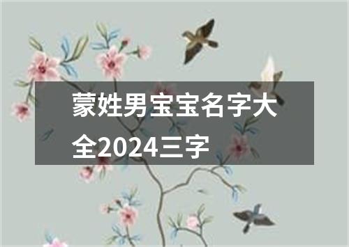 蒙姓男宝宝名字大全2024三字