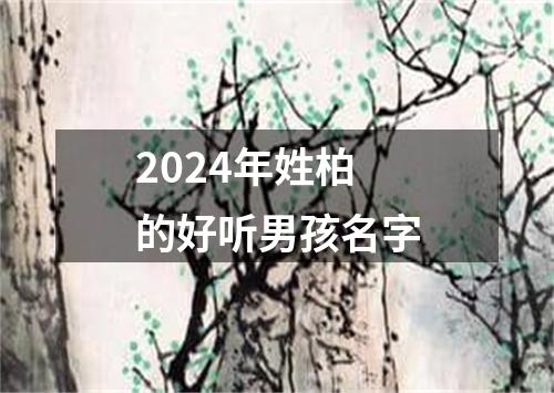 2024年姓柏的好听男孩名字