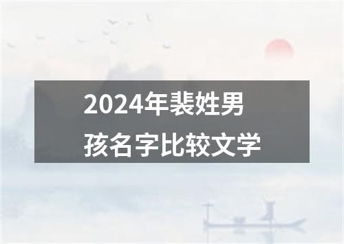 2024年裴姓男孩名字比较文学