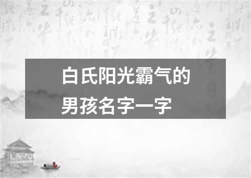 白氏阳光霸气的男孩名字一字