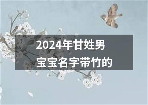 2024年甘姓男宝宝名字带竹的