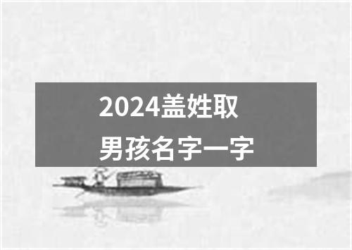 2024盖姓取男孩名字一字