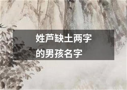 姓芦缺土两字的男孩名字