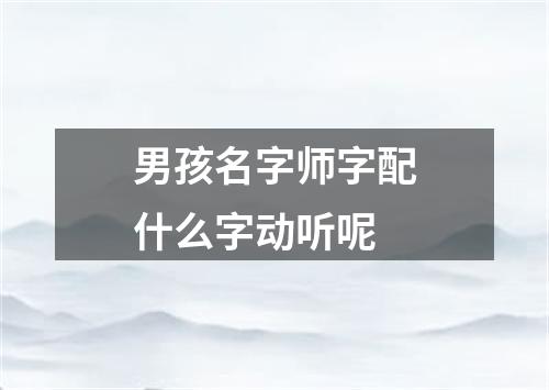 男孩名字师字配什么字动听呢