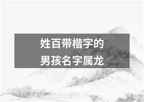 姓百带楷字的男孩名字属龙