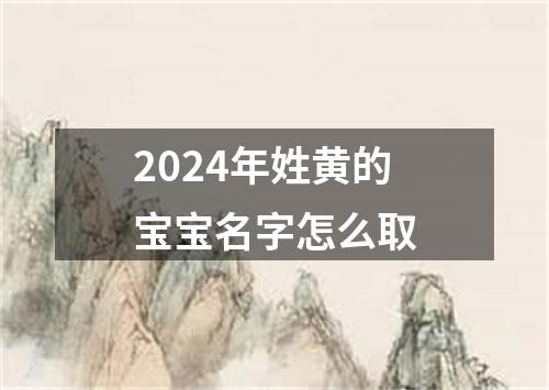 2024年姓黄的宝宝名字怎么取