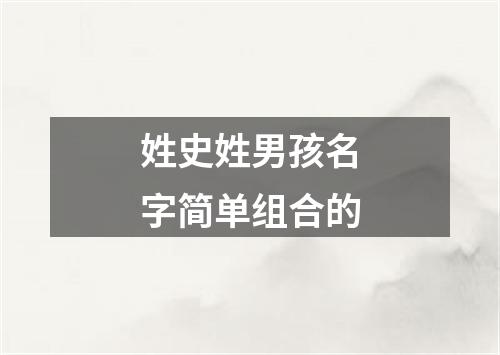 姓史姓男孩名字简单组合的