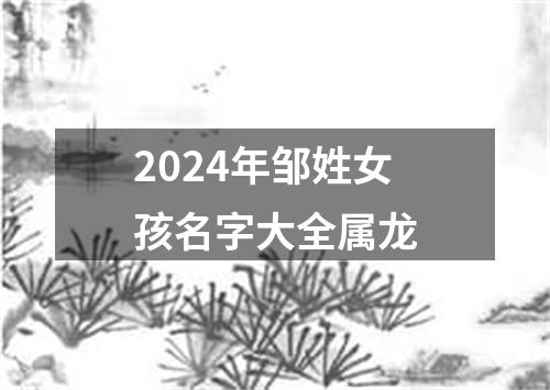 2024年邹姓女孩名字大全属龙