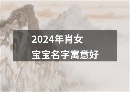 2024年肖女宝宝名字寓意好