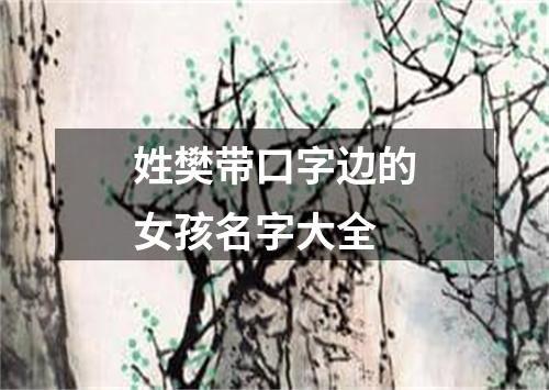 姓樊带口字边的女孩名字大全