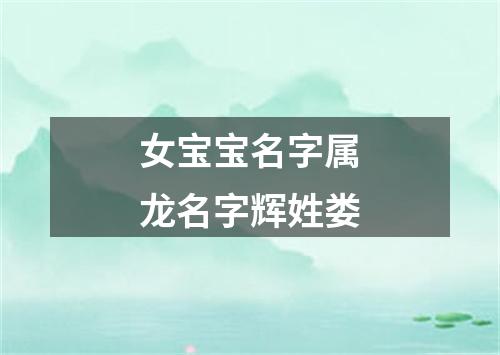 女宝宝名字属龙名字辉姓娄