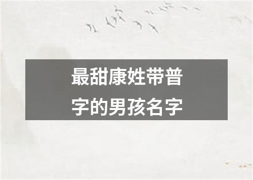 最甜康姓带普字的男孩名字