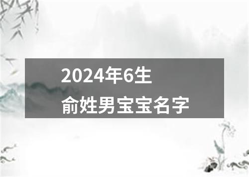 2024年6生俞姓男宝宝名字