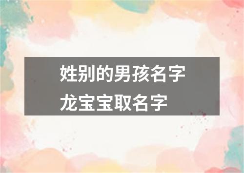 姓别的男孩名字龙宝宝取名字