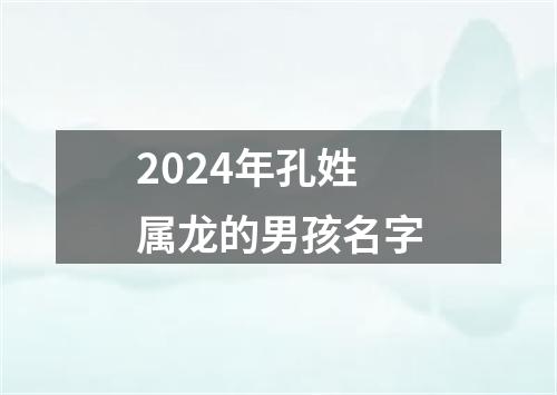 2024年孔姓属龙的男孩名字