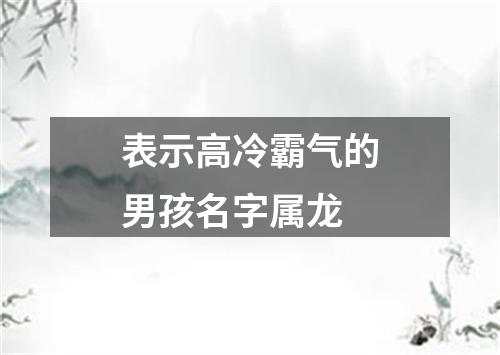 表示高冷霸气的男孩名字属龙