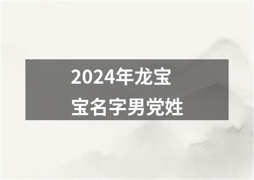 2024年龙宝宝名字男党姓