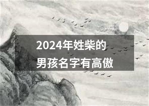 2024年姓柴的男孩名字有高傲