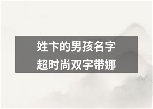 姓卞的男孩名字超时尚双字带娜