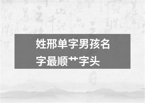 姓邢单字男孩名字最顺艹字头