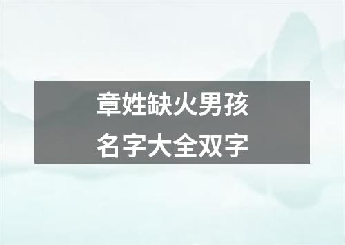 章姓缺火男孩名字大全双字