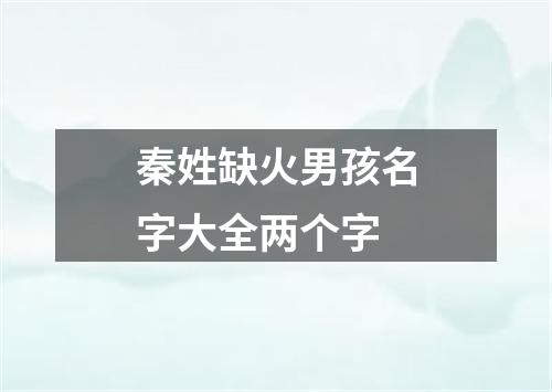 秦姓缺火男孩名字大全两个字