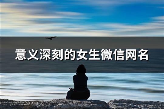 意义深刻的女生微信网名(117个)