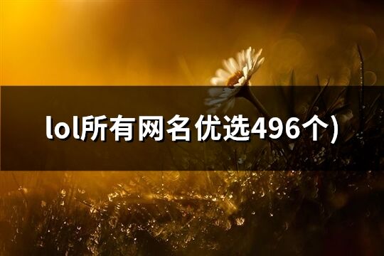 lol所有网名优选496个)