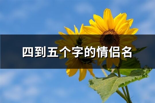 四到五个字的情侣名(精选146个)