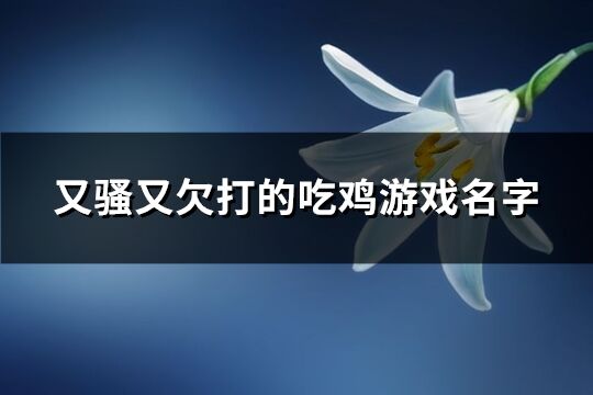 又骚又欠打的吃鸡游戏名字(358个)