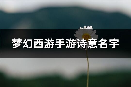 梦幻西游手游诗意名字(共176个)