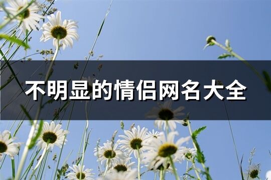 不明显的情侣网名大全(106个)